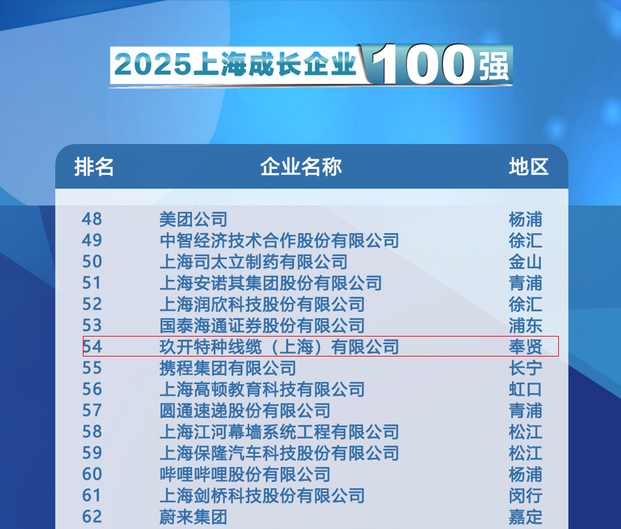 聚焦2025上海百强颁布会：多彩联盟特种线缆登榜成长企业100强